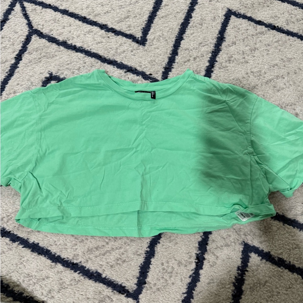ASOS Green Boxy Crop T-Shirt